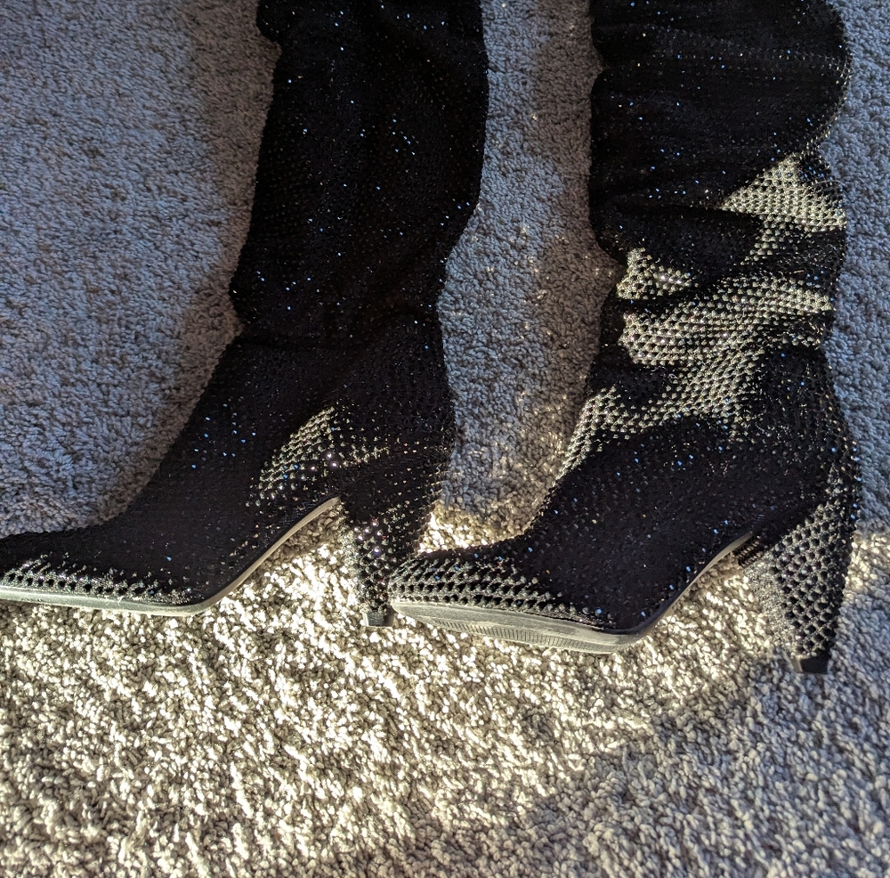 Elegant Black and Silver Women's Boots